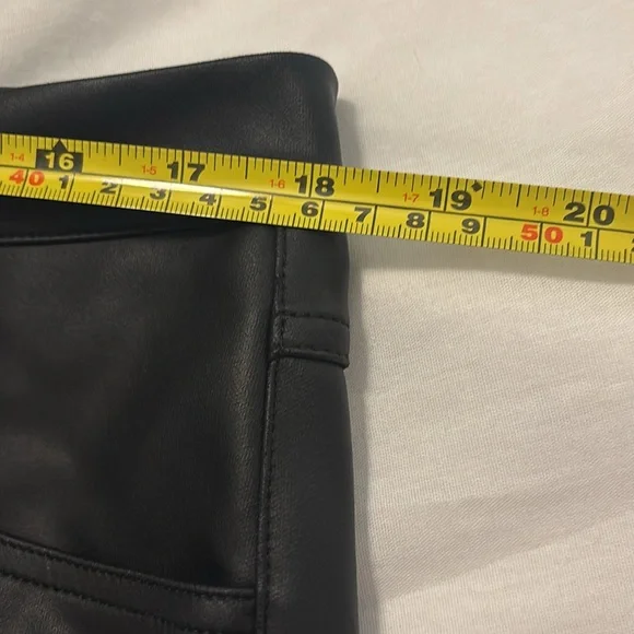 MARELLA Black pants high rise wide trousers vegan leather SZ XXL High Sheen soft